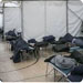 make shift migrant sleeping pods